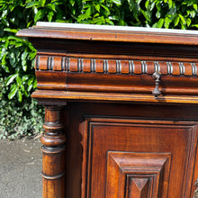 Load image into Gallery viewer, Antique French Napoleon 111 Walnut Marble-Topped Cabinet c.1870