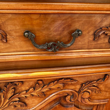 Load image into Gallery viewer, Antique French Louis XV Style Sideboard with Breakfront and Curved Ends, Marquetry Top.