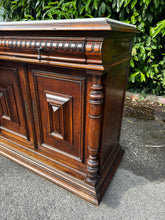 Load image into Gallery viewer, Antique French Napoleon 111 Walnut Marble-Topped Cabinet c.1870