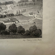 Load image into Gallery viewer, Victor Petit “Vue Générale de Noyers” (1850) French Antique Lithograph