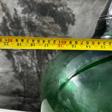 Load image into Gallery viewer, Decorative Antique Emerald Glass Spirit Bottle - Ukrainian Marriage Demijohn 65cm Tall