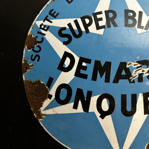 French Enamel Advertising Sign — “Super Blanc Demarle Lonquety” (c.1930–1950)