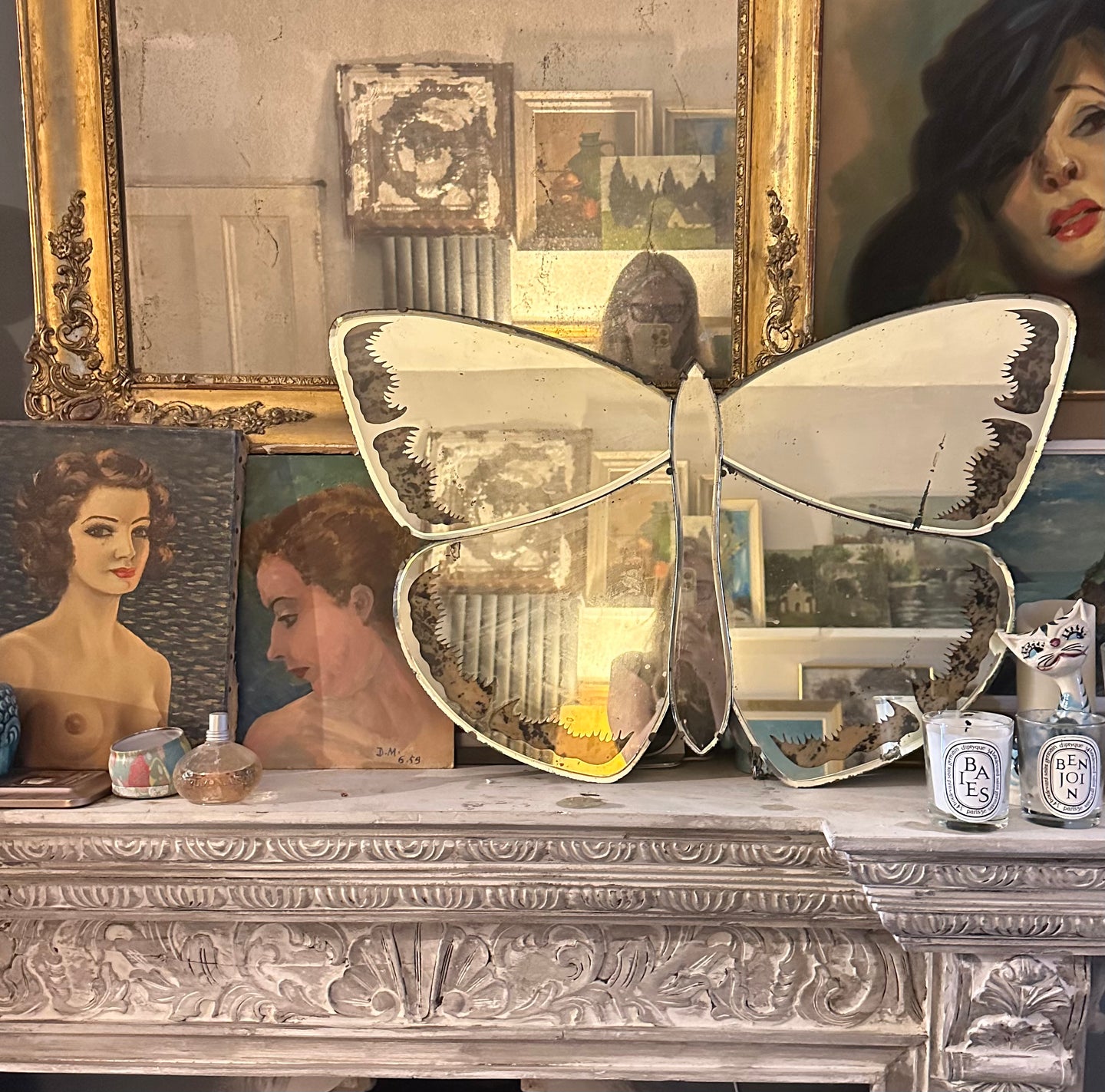Butterfly Mirror - Genuine Original Vintage Mirror - Barn Find!