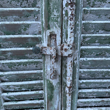 Load image into Gallery viewer, Incredible French Antique Window Shutters Green/White Decorators Dream!