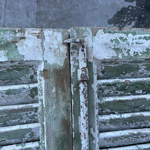 Incredible French Antique Window Shutters Green/White Decorators Dream!