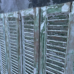 Incredible French Antique Window Shutters Green/White Decorators Dream!