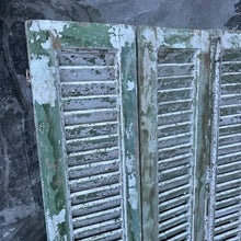 Load image into Gallery viewer, Incredible French Antique Window Shutters Green/White Decorators Dream!