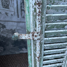 Load image into Gallery viewer, Incredible French Antique Window Shutters Green/White Decorators Dream!