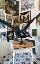 Load image into Gallery viewer, Hand-Carved Chestnut Wooden Albatross/Seagull Bird Sculpture | French Unique Rare