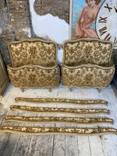 Load image into Gallery viewer, Pair of Antique French Upholstered Single Beds, circa 1900 – Painted Pine