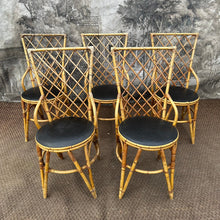 Load image into Gallery viewer, Fabulous Vintage French Bamboo Dining Chairs SET of 5 - French General Trading