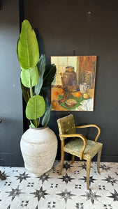 French 1940’s Original Green Velvet Bridge Open Arm Chair - French General Trading