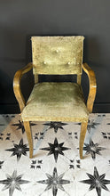 Load image into Gallery viewer, French 1940’s Original Green Velvet Bridge Open Arm Chair - French General Trading