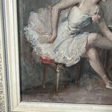 Load image into Gallery viewer, French Antique Ballerina Seated Oil Painting on Board Original Frame - French General Trading