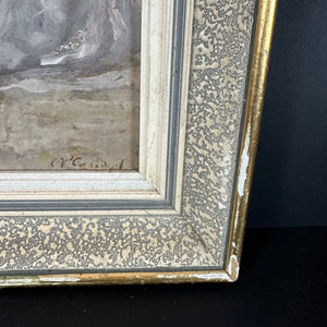 French Antique Original Oil Painting “Ballerine en Pointe” Original Frame Artist Signature. - French General Trading
