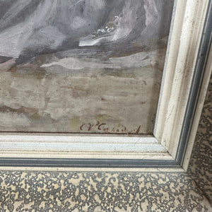 French Antique Original Oil Painting “Ballerine en Pointe” Original Frame Artist Signature. - French General Trading