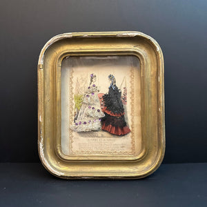 French Antique Shadow Box Fashion Diorama Wall Art - French General Trading