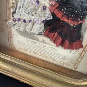 French Antique Shadow Box Fashion Diorama Wall Art - French General Trading