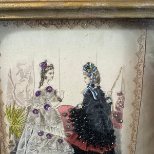 French Antique Shadow Box Fashion Diorama Wall Art - French General Trading