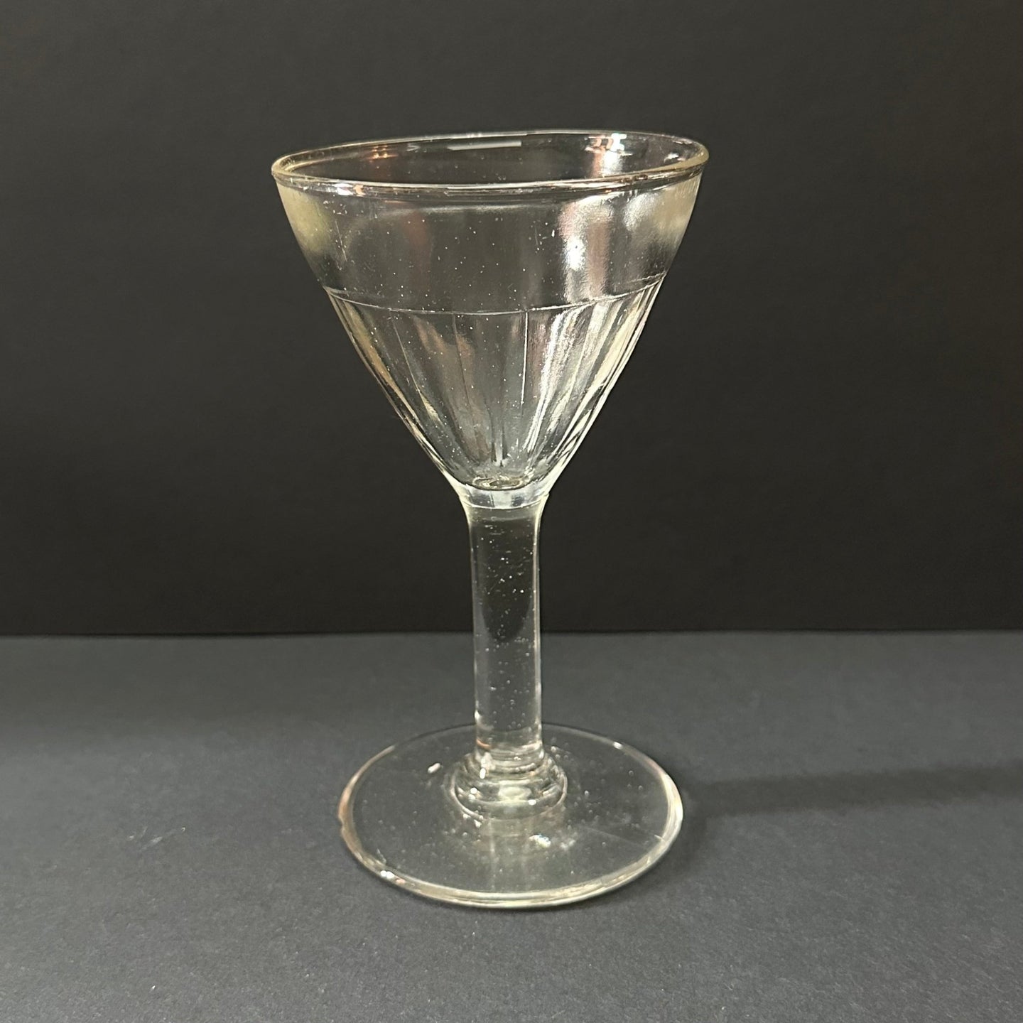 Genuine French Bistro Ribbed Wine Glasses - Lip - PAIR (2) - French General Trading