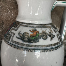 Load image into Gallery viewer, Large English Victorian Ironstone Water Jug, Cleopatra Pattern, Thomas Gimbert Booth (c.1880) Staffordshire
