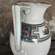 Load image into Gallery viewer, Large English Victorian Ironstone Water Jug, Cleopatra Pattern, Thomas Gimbert Booth (c.1880) Staffordshire