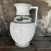 Load image into Gallery viewer, Large English Victorian Ironstone Water Jug, Cleopatra Pattern, Thomas Gimbert Booth (c.1880) Staffordshire