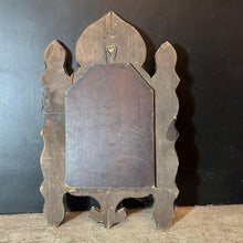Load image into Gallery viewer, Antique Moroccan Brass Mirror, Moorish Arched Wall Décor, Hand Tooled, c.1900