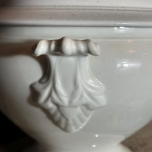 Load image into Gallery viewer, Antique French White Ironstone Soup Tureen – Artichoke Finial – Large Terre de Fer Soupière c.1900