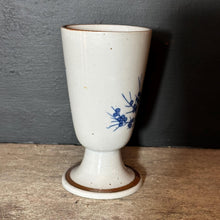 Load image into Gallery viewer, Vintage Otagiri Hacienda Goblet by Hozan | 1970s Japanese Stoneware | Blue &amp; White Floral Wine Chalice | Hand Painted Japan