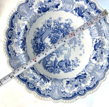 Load image into Gallery viewer, Rare Pair Charles Meigh Chinese Landscape Soup Plates c1835–1849, Antique Staffordshire Blue and White Transferware