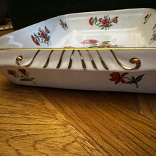 Load image into Gallery viewer, Vintage Louis Lourioux Le Faune Fireproof Porcelain Serving Dish – Floral Gilt Oven-to-Table Ware