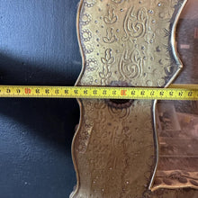 Load image into Gallery viewer, Antique Moroccan Brass Mirror, Moorish Arched Wall Décor, Hand Tooled, c.1900