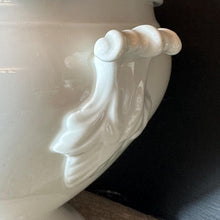 Load image into Gallery viewer, Antique French White Ironstone Soup Tureen – Artichoke Finial – Large Terre de Fer Soupière c.1900
