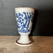 Load image into Gallery viewer, Vintage Otagiri Hacienda Goblet by Hozan | 1970s Japanese Stoneware | Blue &amp; White Floral Wine Chalice | Hand Painted Japan