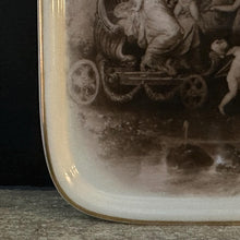 Load image into Gallery viewer, Antique Porcelain Tray Triumph of Flora | Sepia Classical Cherub Scene | Gilt Vanity Pin Dish | French Chateau Decor