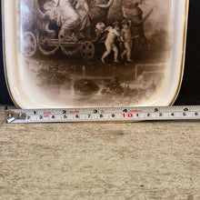 Load image into Gallery viewer, Antique Porcelain Tray Triumph of Flora | Sepia Classical Cherub Scene | Gilt Vanity Pin Dish | French Chateau Decor