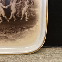 Load image into Gallery viewer, Antique Porcelain Tray After Francesco Albani | Dance of the Cupids Sepia Cherub Scene | Gilt Pin Dish