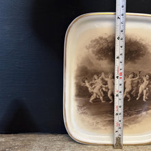 Load image into Gallery viewer, Antique Porcelain Tray After Francesco Albani | Dance of the Cupids Sepia Cherub Scene | Gilt Pin Dish
