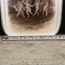 Load image into Gallery viewer, Antique Porcelain Tray After Francesco Albani | Dance of the Cupids Sepia Cherub Scene | Gilt Pin Dish