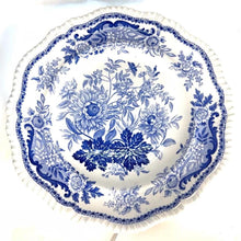 Load image into Gallery viewer, Rare Set of 4 Antique Spode Jasmine Dinner Plates | c1825 Georgian Blue Transferware | Original English Pearlware __etsy:8528248189