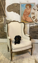 Load image into Gallery viewer, Genuine French Antique Louis XIV Armchair Wingchair Reupholstered