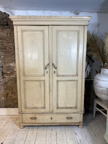 Antique French Armoire Wardrobe Cupboard Original Chippy Paint