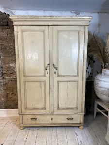 Antique French Armoire Wardrobe Cupboard Original Chippy Paint