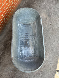 Original European Vintage Zinc Bath Planter with Feet