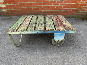 Vintage Industrial Mill Trolley Coffee Table