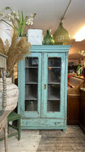 Load image into Gallery viewer, Rare Continental Shabby Chic Chippy Paint Vitrine Cupboard