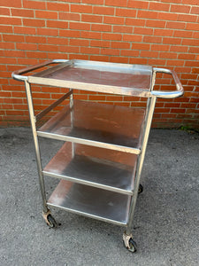 Vintage Stainless Steel Medical/Kitchen Trolley