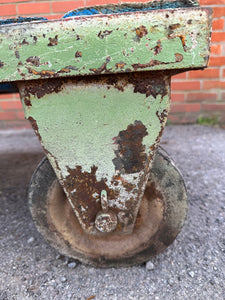 Vintage Mill Trolley Industrial Chippy Paint Coffee Table