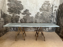 Load image into Gallery viewer, Vintage Trestle Table Zinc Top 245cm Seats 8-10